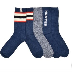 Hunter Women’s 4 Pairs Cozy Crew Socks- Blue